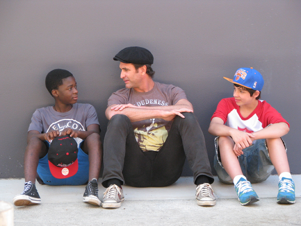 Pete Murray and some young locals