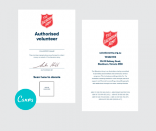 Volunteer ID badge with QR code &ndash; editable canva template