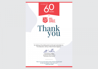 60 Year Volunteer Certificate