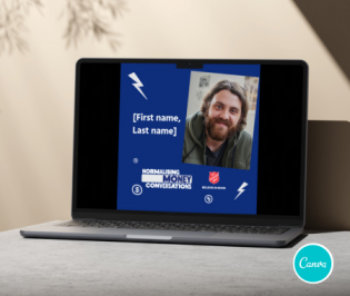 Normalising Money Conversations | Canva-editable social media tile