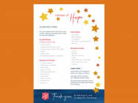 Hamper of Hope - Suggested Christmas items list 