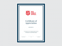 Appreciation Certificates for the Red Shield Appeal