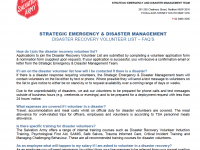 Disaster Recovery Volunteer List - FAQ's