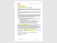 RSA - Support Letter Template