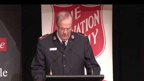 Commissioner James Condon closes the 2013 Sydney Red Shield Appeal function
