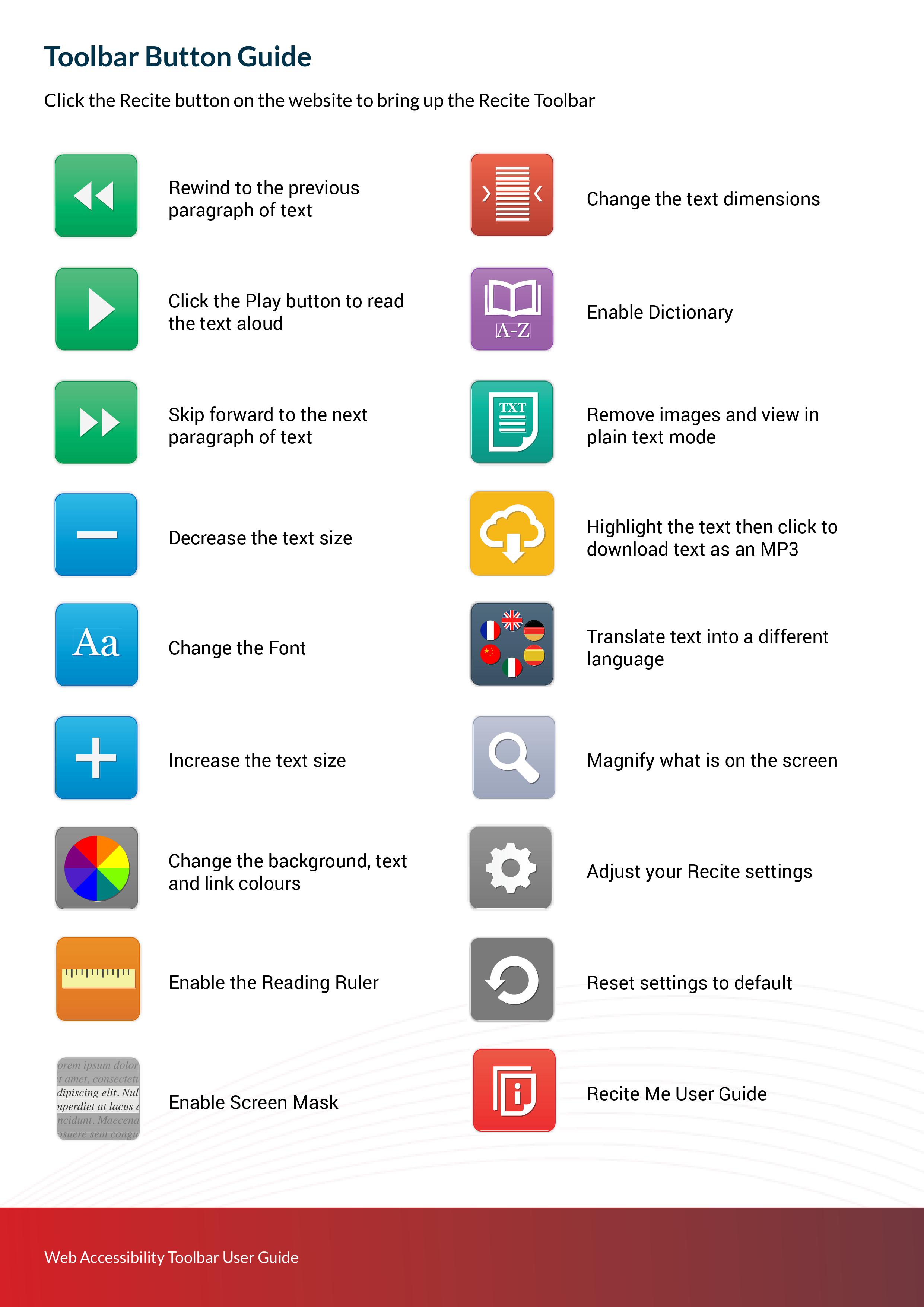 Accessibility Toolbar User Guide mySalvos