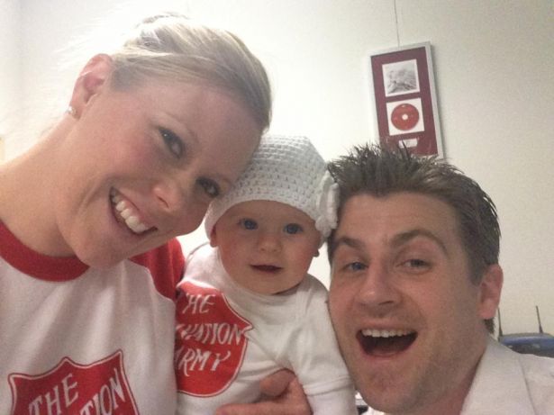 Was this Sydney Congress Hall’s youngest collector? Little Baylie Sellers all dressed up to collect with mum, Brooke and dad, Ash.