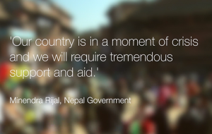 General Andr Cox calls for international financial support in response to Nepal disaster